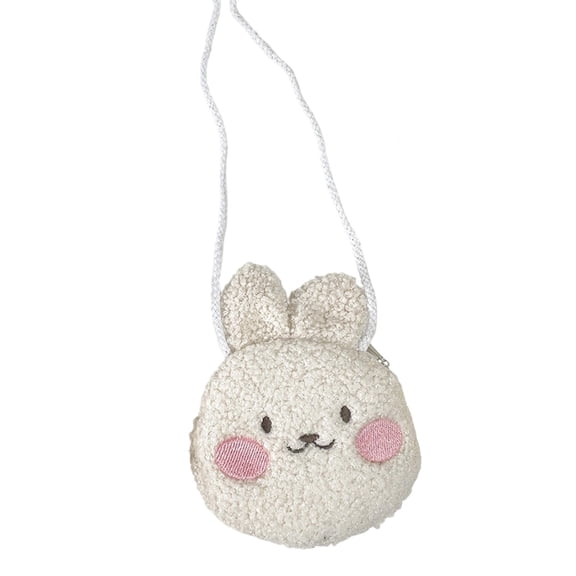 Girls Bunny Crossbody Bag,Kawaii Bunny Bag Cute White Plush Shoulder Wallet Adorable Lolita Purse Lovely Fluffy Animal Handbag for Women Kids,5.12x4.72x0.79 inches