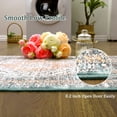 thumbnail image 3 of GlowSol 2' x 6' Runner Rug Persian Vintage Hallway Runner Rug Non Slip Low Pile Floorcover Floral Print Floor Mat for Bedroom Kitchen Laundry Room, Green, 3 of 6