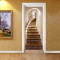 thumbnail image 3 of Adhesivo decorativo 3D para puertas SP-F051 - Diseño de escalera arqueada (77x200cm), vinilo PVC multicolor, fácil de pegar, ideal para hogar, escuelas y regalos especiales., 3 of 6