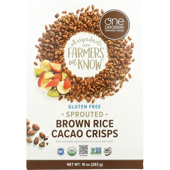 One Degree Organic Foods Cereal, Brown Rice Cacao Crisps 10oz