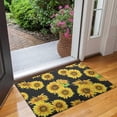 thumbnail image 2 of Black Sunflower Green Leaf Pattern Door Rugs,Washable Non Slip Door Mats Indoor,Decorative Door Mats,Entry Mat Indoor for Entrance,Bedroom,Kitchen,Bathroom,17"x30", 2 of 6