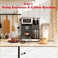 thumbnail image 3 of Galanz 2-in-1 Pump Espresso Machine & Single Serve Coffee Maker with Milk Frother, Latte, & Cappuccino Machine, 1.2L Removable Water Tank, LED Display Touch Control, Black with Stainless Steel Trim, 3 of 3