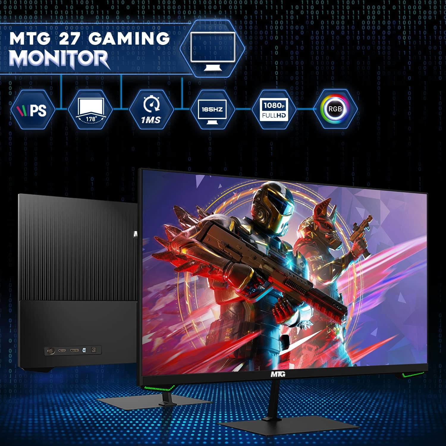 Restored Lumos 8 Gaming Desktop PC,Intel Core i5 8th Gen,16GB RAM,128GB SSD+2TB HDD,AMD RX 550 4GB GDDR5 Graphics Card,27 Inch Monitor,RGB Soundbar,PCI-E Bluetooth|Wi-Fi,RGB Kit,Win 11 Home