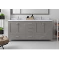 thumbnail image 4 of Caroline Avenue 72" Double Bath Vanity in Gray with White Quartz Top and Square Sinks, 4 of 4