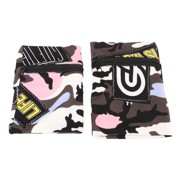 Porte-téléphone, Polyester Élastique 2 Pcs Manches de Brassard de Téléphone Léger pour Courir Brun, Blanc Noir, Gris Clair