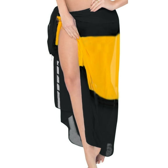 HAPPY BAY Women's Beachwear Summer Wraps Pareo Skirt Swim Cover up Fashion Beach Sarong Coverups One Size Plain, Black