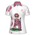 thumbnail image 2 of Custom Name Never Underestimate An Old Woman With A Golf Club Women's Polo Shirt S-5XL, 2 of 7