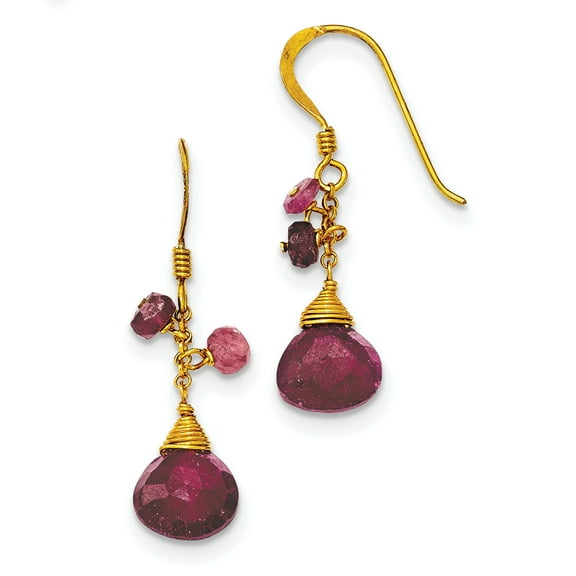 Primal Silver Sterling Silver and Vermeil Ruby Earrings