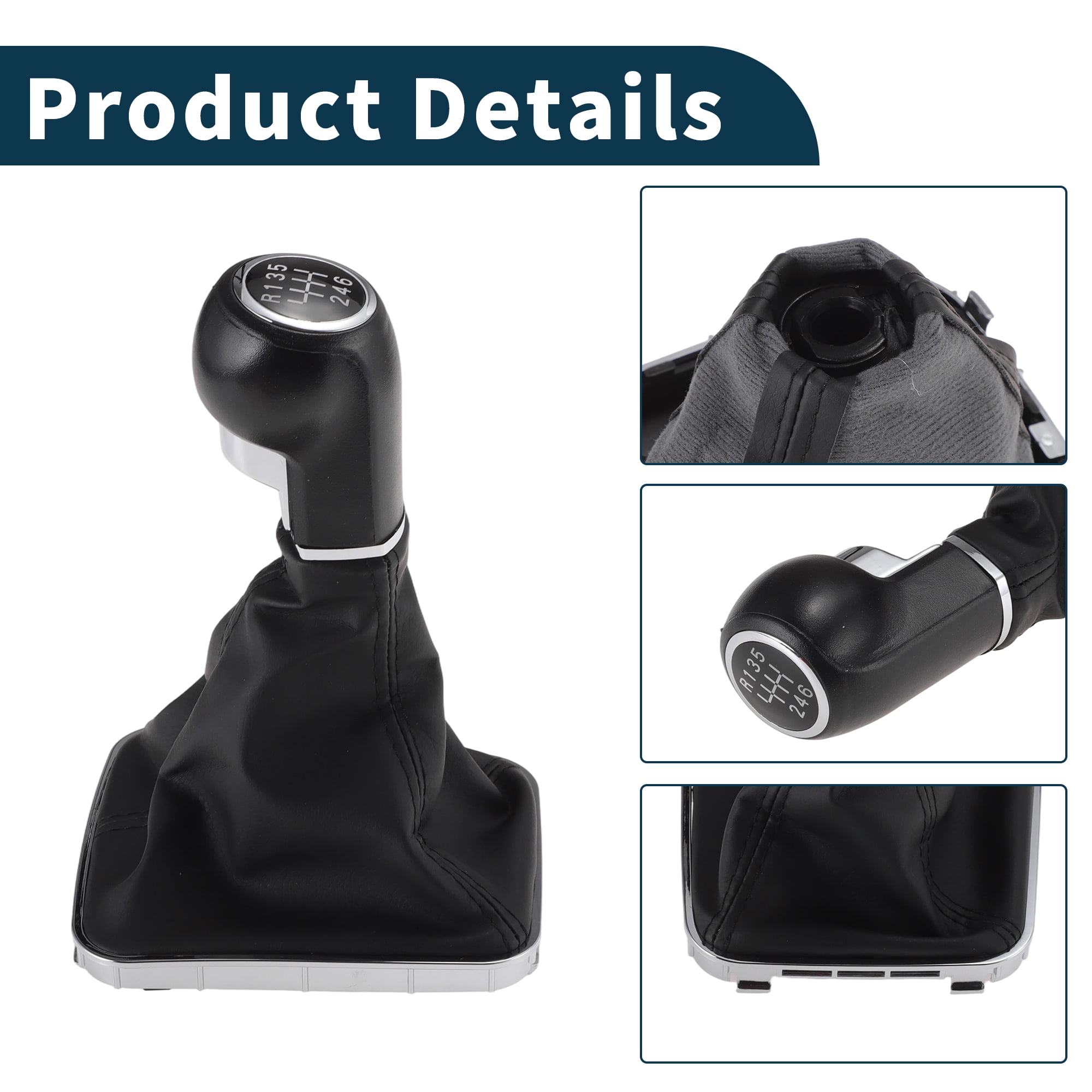 Unique Bargains Manual Transmission Gear Shift Knob Handle for Vauxhall Zafira B 05-14 No.55354140 Shift Gear Lever Knob Gearstick Gaiter Boot Cover Plastic Leather