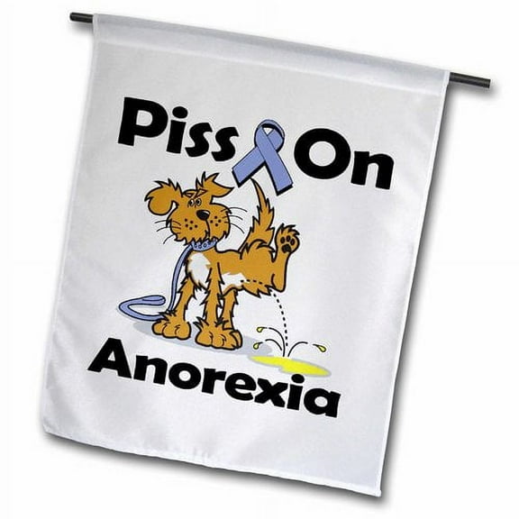 3dRose Piss on Anorexia Polyester 2'3'' x 1'6'' Garden Flag
