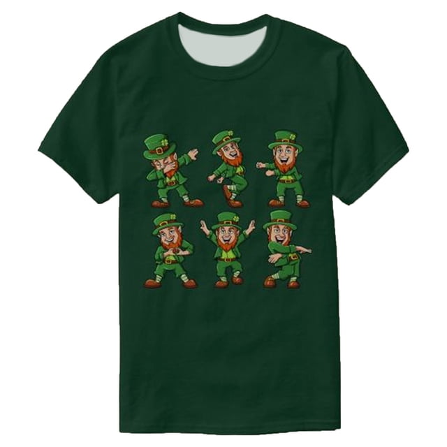 Blusa de moda Saint Patrick Impreso Casual Moda Todo-fósforo Camiseta de manga corta Tops Pompotops oipoqjl5696