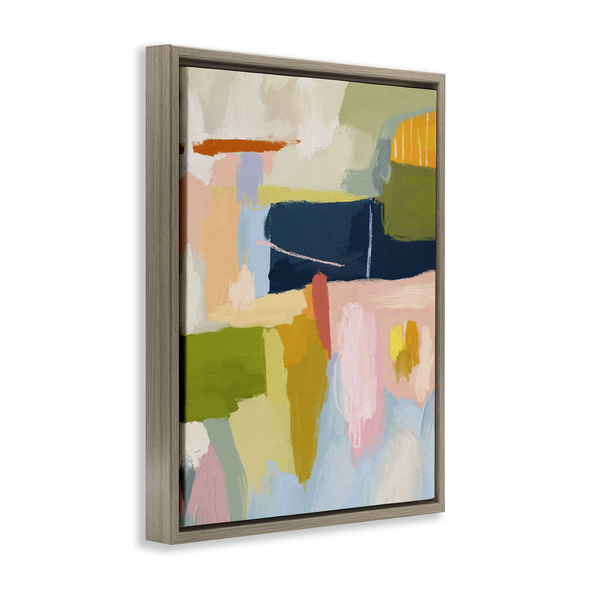 Stupell Industries Pastel Wonder Smattering Brown Framed Floater Canvas Wall Art, design by Lisa Nohren