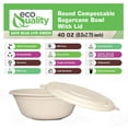 thumbnail image 6 of 40 oz Round Disposable Compostable Paper Bowls with Fiber Dome Lids - Heavy-Duty, Eco-Friendly Natural Bagasse Unbleached, Heat Resistant, 100% Biodegradable Salad Bowls Alternative to Plastic (400), 6 of 7
