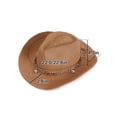 thumbnail image 6 of Deago Straw Cowboy Hat for Men Women Western Cowgirl Hat with Shapeable Wide Brim Summer Beach Sun Hat with Chin Strap (Khaki), 6 of 9