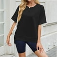 thumbnail image 6 of Womens Tops Summer Short Sleeve T Shirt Casual Crew Neck Trendy Fitted Tshirt Trendy Clothes, 6 of 6