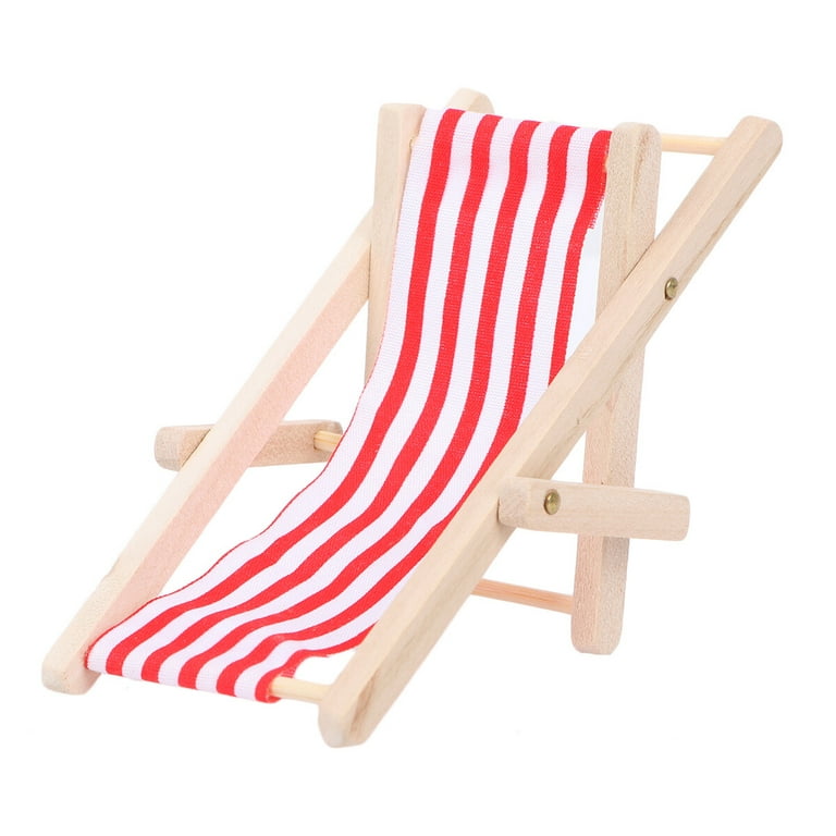1Pc Beach Chair Model Mini Outdoor Ornament Stripe Recliner