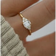 thumbnail image 2 of Moissanite Stackable Emerald Cut Diamond Ring 14KYellow Gold Minimalist Ring Proposal Gift for Her, 2 of 4