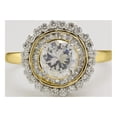 thumbnail image 3 of Halo Jewelers 14k Yellow Gold 2 1/4 Carat (Ctw) Center 8MM Round Cut Lab Created Moissanite And Natural Diamond Halo Cluster Engagement Rings for Women (2.25 Cttw) Ring Size-8, 3 of 5