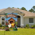 thumbnail image 2 of Joocar Spring Garden Flag Welcome Chickens Garden House Flowers Linen Summer Garden Flags for Outside 12x18 inch, 2 of 5