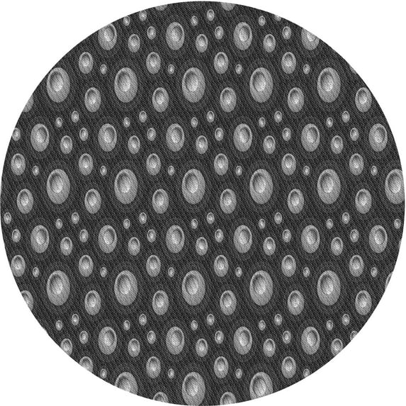 Ahgly Company Indoor Round Patterned Charcoal Black Area Rugs, 8' Round