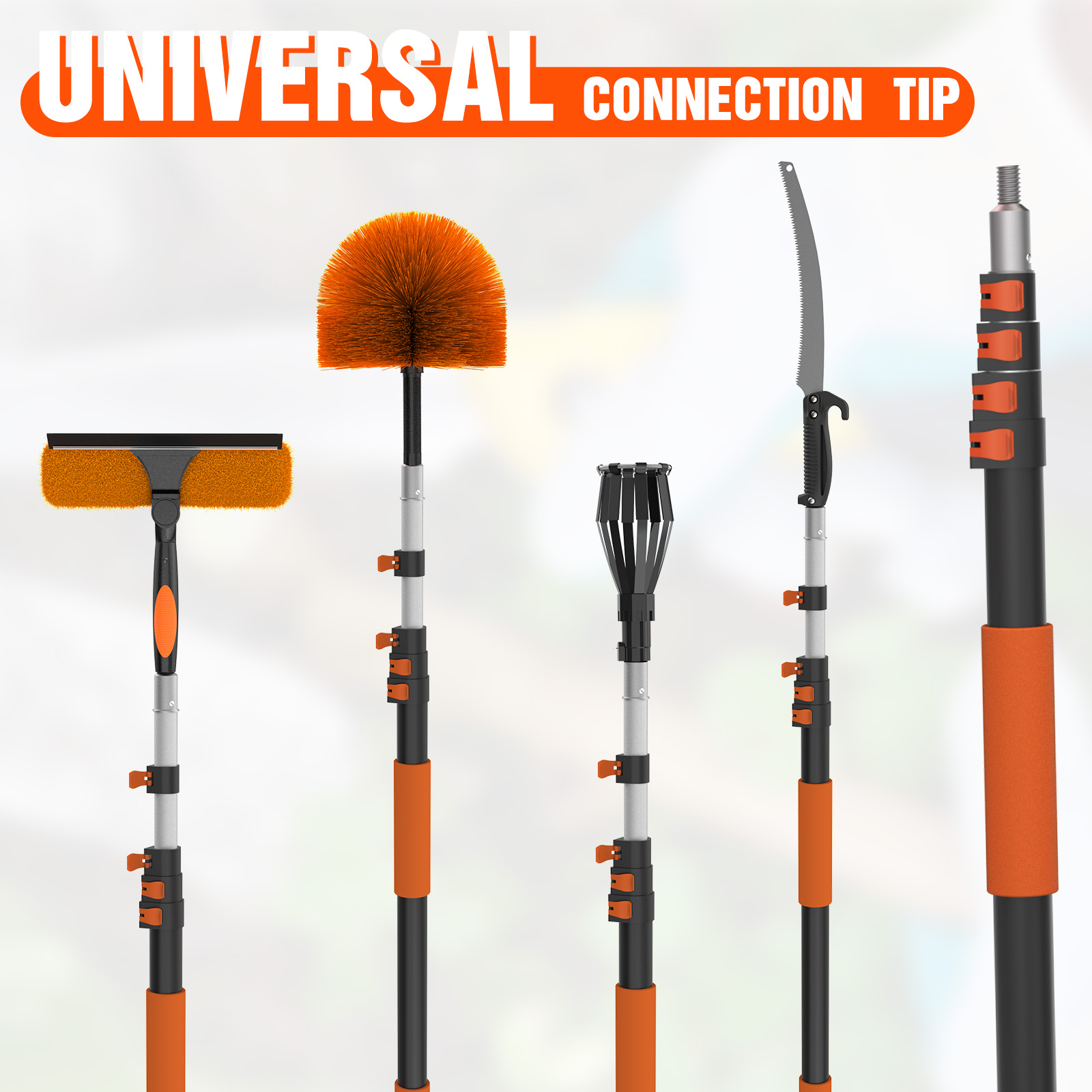 LAANPOLE Telescoping Extension Pole - 5-20FT Adjustable Pole For Painting & Cleaning