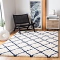 thumbnail image 2 of SAFAVIEH Hudson Jackson Trellis Shag Area Rug, Ivory/Navy, 4' x 6', 2 of 11