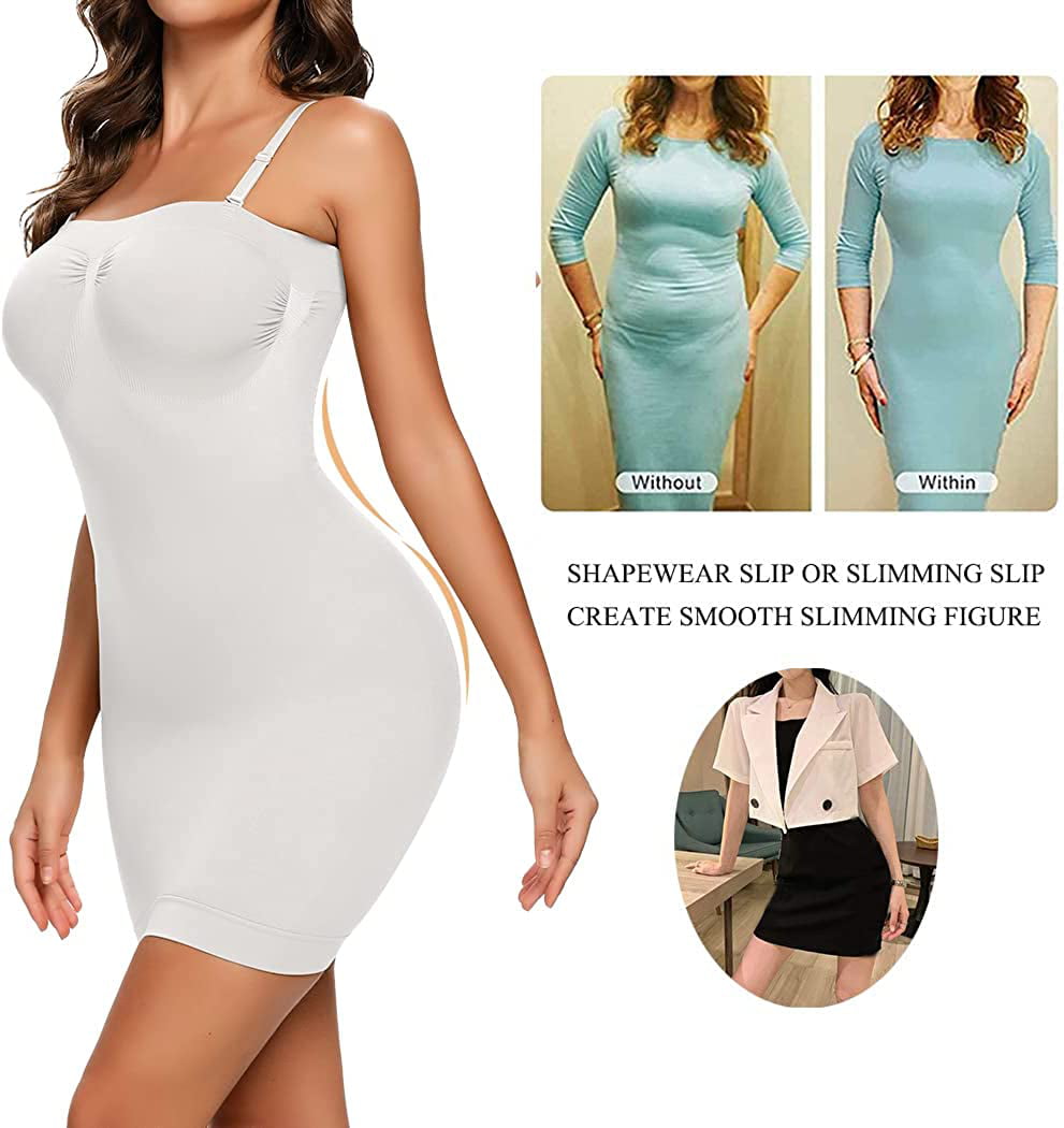 NaTen Women Shapewear Full Slip Tummy Control Body Shaper Dress Slips for  Under Dresses Seamless Spaghetti Strap : : Clothing, Shoes 