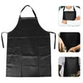 thumbnail image 3 of Black PU Leather Waterproof Oil-Resistant Apron Dishwashing Work Apron Dishwasher Apron Cleaning Apron Industrial Apron Butcher Apron for Home Kitchen, 3 of 5