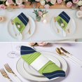 thumbnail image 3 of Navy Blue Green Stripe Cloth Napkins, Modern Art Horizontal Striped Washable and Reusable Dinner Napkins Set of 8, Table Napkin for Kitchen Party Birthday Wedding Hotel Housewarming 20"x20", 3 of 9