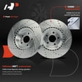 thumbnail image 5 of A-Premium 13.58 in (345 mm) Front Drilled and Slotted Disc Brake Rotors + Ceramic Pads Kit Compatible with Select Audi Models - Q5 2013 A6 A6 Quattro 2014-2015 A7 Quattro 2013-2015 S4 S5 6-PC Set, 5 of 6