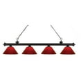 thumbnail image 2 of Z-Lite 200-4AB-PRD Riviera - 4 Light Island/Billiard   Antique Brass Finish with Red Plastic Shade, 2 of 2