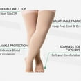 thumbnail image 3 of Plus Size 1 Pair Women Men Compression Stockings Compression Socks Unisex Stress Relief Socks BlackOpenToe 4XL, 3 of 6