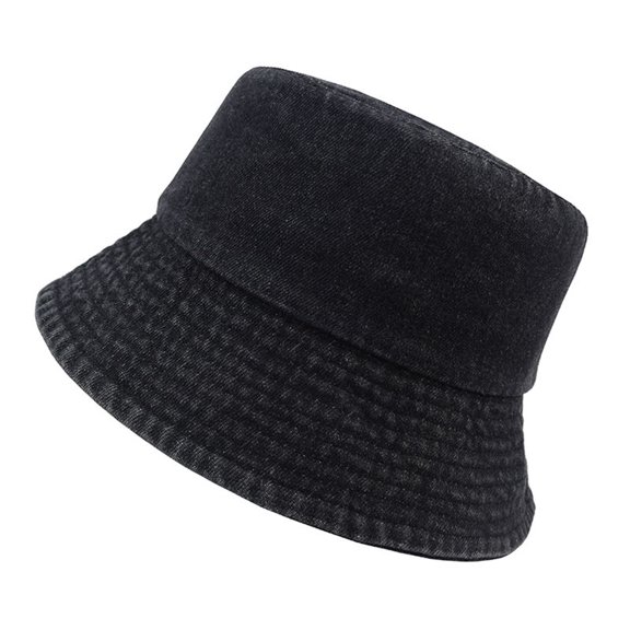 Yuanlong Unisex Denim Bucket Hat Wide Brim All-Season Sun Hat Japanese Style Vintage Outdoor Activity Headwear