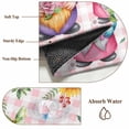 thumbnail image 6 of Watercolor Gnomes Floral Area Rugs 8'x10', Small Throw Rugs for Living Room Patio, Spring Butterflies Flowers Pink Plaid Indoor Outdoor Rug Non-Slip Low Pile Carpet Runner Reversible Floor Mats, 6 of 8
