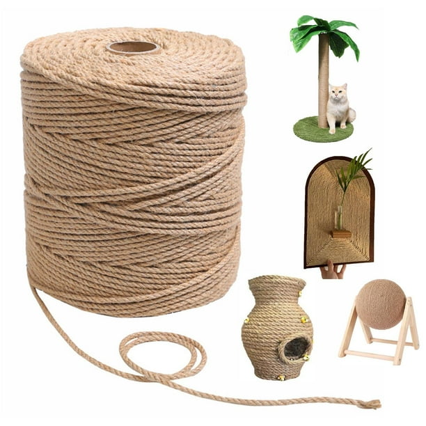 Cuerda de Sisal AEVIORA Natural yute 5MM 100M Duradera para Reparación y Reemplazo de Árboles de Gat