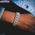 thumbnail image 2 of Pulseras de cadena de eslabones cubanos para hombres y mujeres, joyería de estilo Hip Hop, con diamantes de imitación, rombo, 14/20MM Fivean unisex, 2 of 2