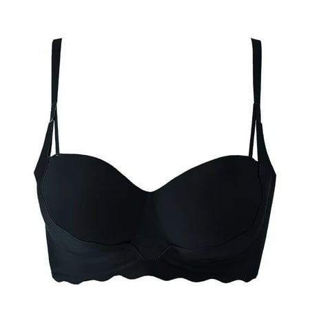 Yyeselk Women s No Underwire Minimizer Bra Push Up Adjustable Straps Bras Full Coverage Breathable Wireless Bras Black S
