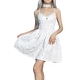thumbnail image 2 of Franhais Women's Halloween Slip Dress, Spaghetti Strap V-Neck Lace Jacquard Slim Fit A-Line Dress, 2 of 9