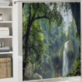 thumbnail image 6 of Orinice Waterfall Cave Woods Bathroom Decor Set - Colorful Luxurious Graphic Print Polyester Fabric Fashion Shower Curtain with Hooks - Chic Modern Design - Washable 69x72, 6 of 7