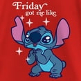 thumbnail image 2 of Girl's Lilo & Stitch Friday Got Me Like Graphic Tee Red Small, 2 of 5