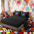 thumbnail image 4 of Erosebridal Purple Pink Drippy Baseball Helmet Print Bedding Comforter Set, Vibrant Sports Full Bedding Set for Kids Boys and Girls, Black Reversible 7 Pieces, 4 of 6