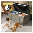 thumbnail image 4 of 120 Gallon Large Outdoor Storage , Waterproof Cushion Storage with Lockable Lid for Patio, Pool Supplies, Garden Tools, Resin, Taupe, 4 of 8