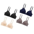 thumbnail image 4 of Sujetador push up sin costuras, ajustable, suave, transpirable, de color puro, para mujeres estudiantes, 4 piezas, color mezclado 36AB, 4 of 15