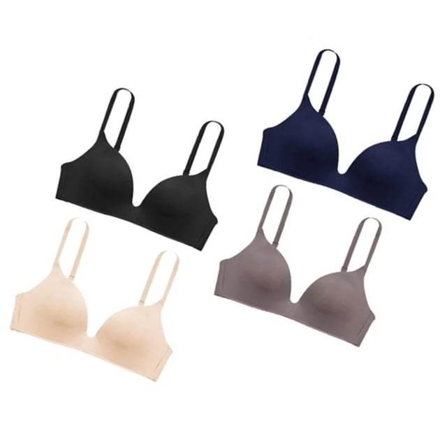 Wireless Seamless Bra Pure Color Women T Shirt Bra 4pcs Versatile Breathable 3/4 Cup Adjustable For Daily Sports ANGGREK Otros