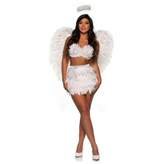 Underwraps White Feather Mini Skirt Adult Costume | SM/MD Female