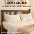 thumbnail image 3 of Simple&Opulence Linen Sheet Set-Linen Cotton Blend Bedding set-4 Pieces(1 Flat Sheet,1 Fitted Sheet&2Pillowcase)-Soild Color Collection,Soft & Cozy,Cooling Bedding- King Size, White, 3 of 8