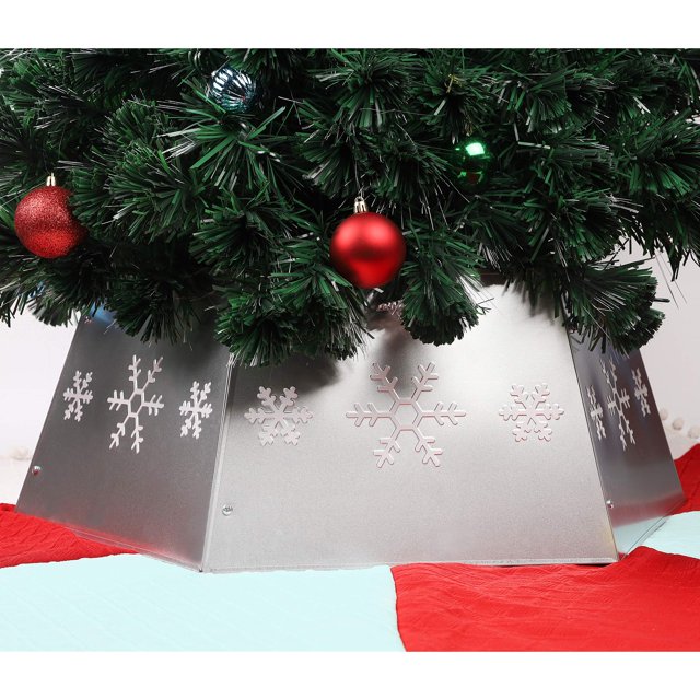 Anillo Blissun Metal para árbol de Navidad con estampado de copos de nieve