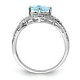 thumbnail image 2 of Primal Silver Sterling Silver Rhodium Diamond and Light Swiss Blue Topaz Ring, 2 of 5