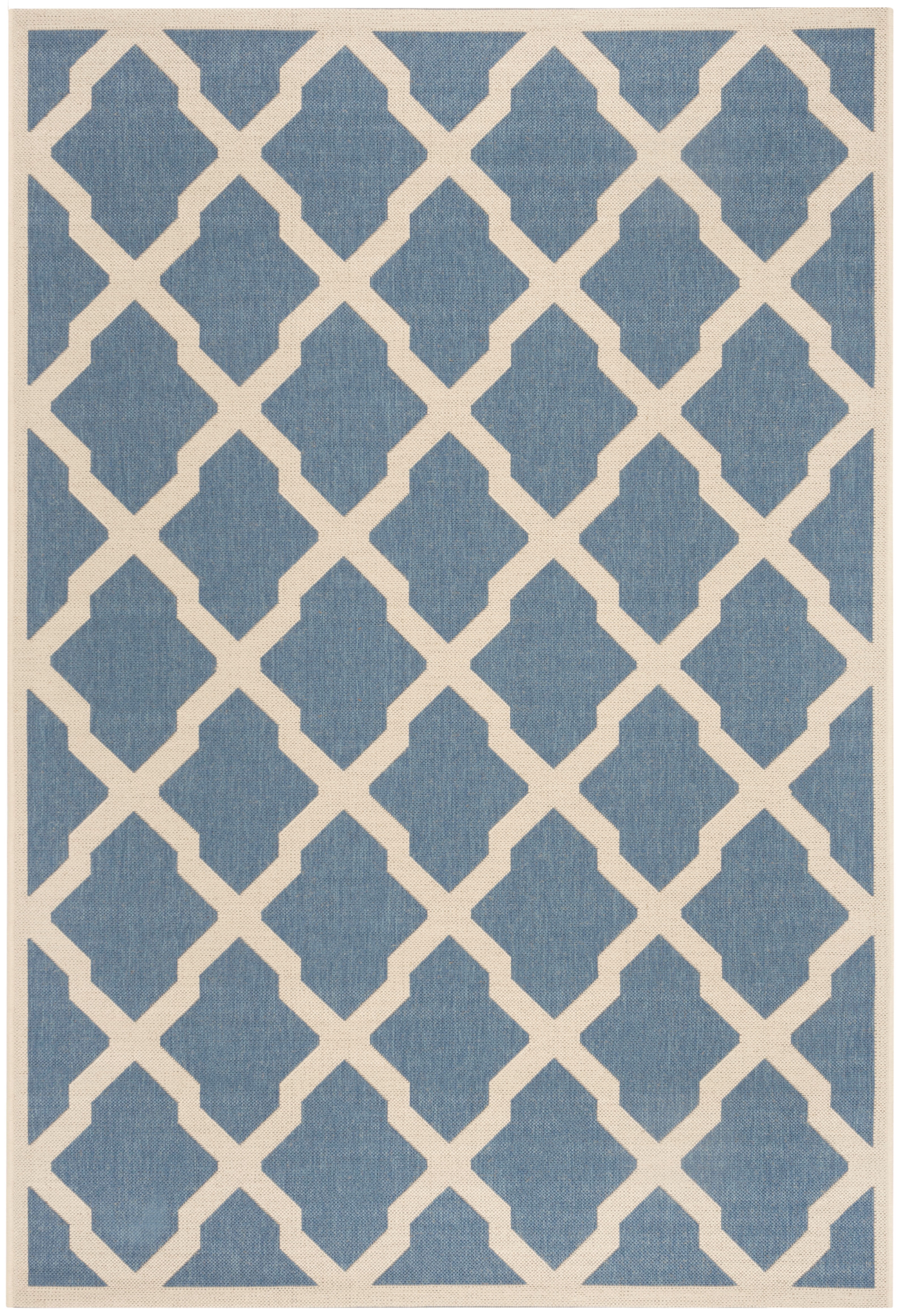 Safavieh Linden Gamal Geometric Indoor/Outdoor Area Rug, Blue/Creme, 5'3" x 7'6"