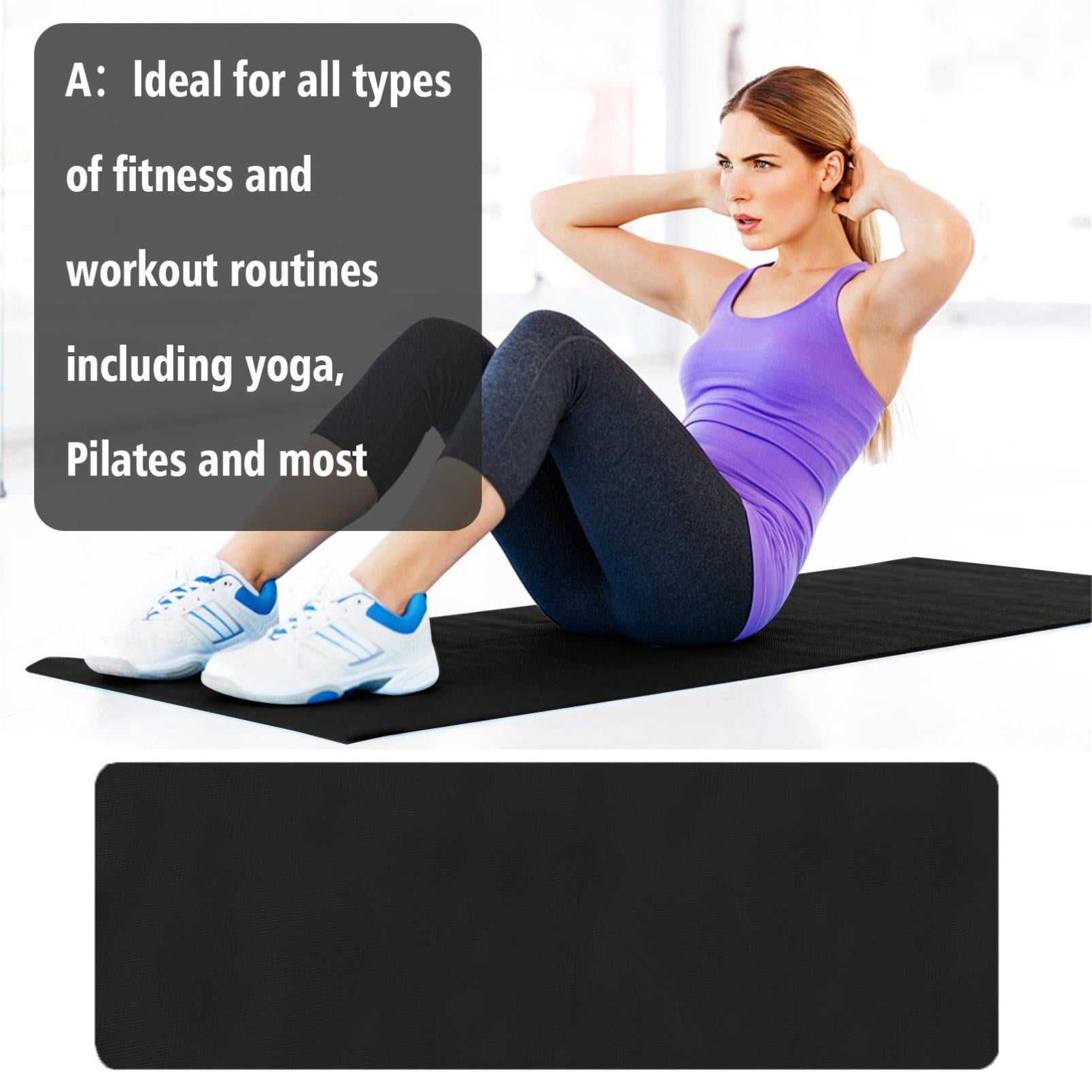 DGQPLPD Yoga Mat, 1/2-Inch Extra Thick High Density Exercise Mat, Anti-Tear Exercise Yoga Mat with Carrying Strap, Suitable for Various Yoga Exercises